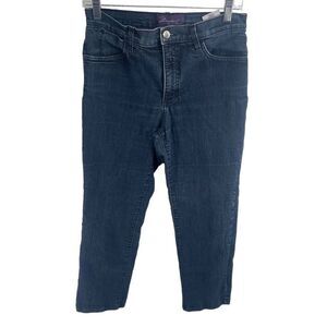Not Your Daughters Jeans Women's Slim Straight leg Dark Denim 10 Blue